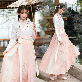 Image of Women Hanfu Female Fairy Elegant Vintage Style Super Fairy Dress Student Chinese style Costume