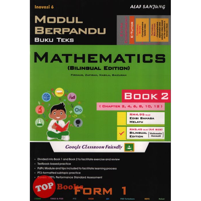 Topbooks Alaf Sanjung Modul Bersepadu Buku Teks Mathematics Bilingual Form 1 Book 1 2 2021 Shopee Singapore