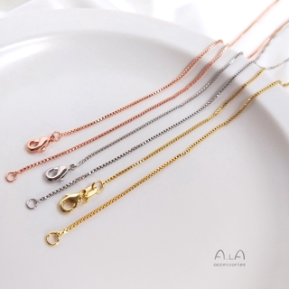 Image of thu nhỏ 18K gold rose gold DIY clavicle chain naked chain thin chain o-box chain bead chain color preserving Necklace #6