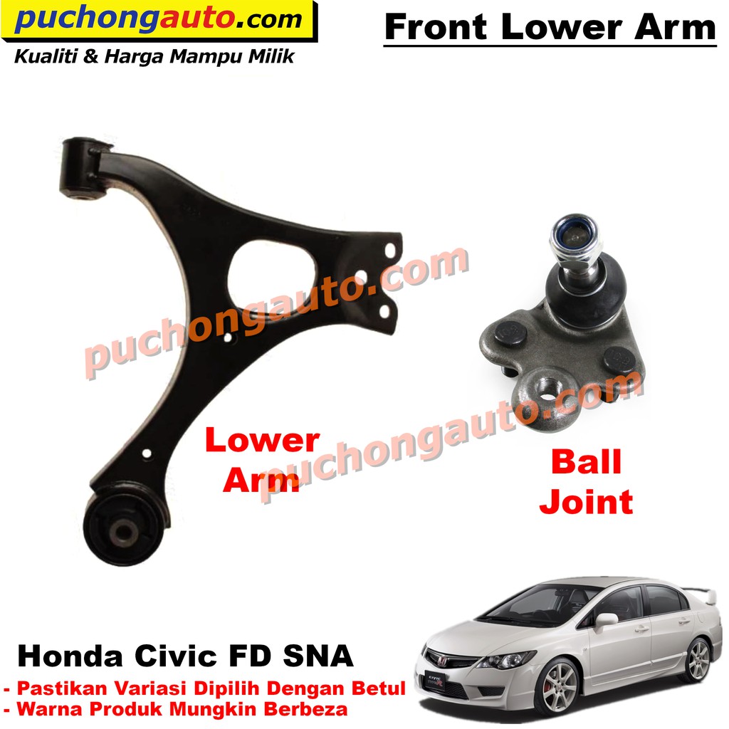 Front Lower Control Arm For Honda Civic Fd Sna 1 8 2 0 2005 2011 Shopee Singapore