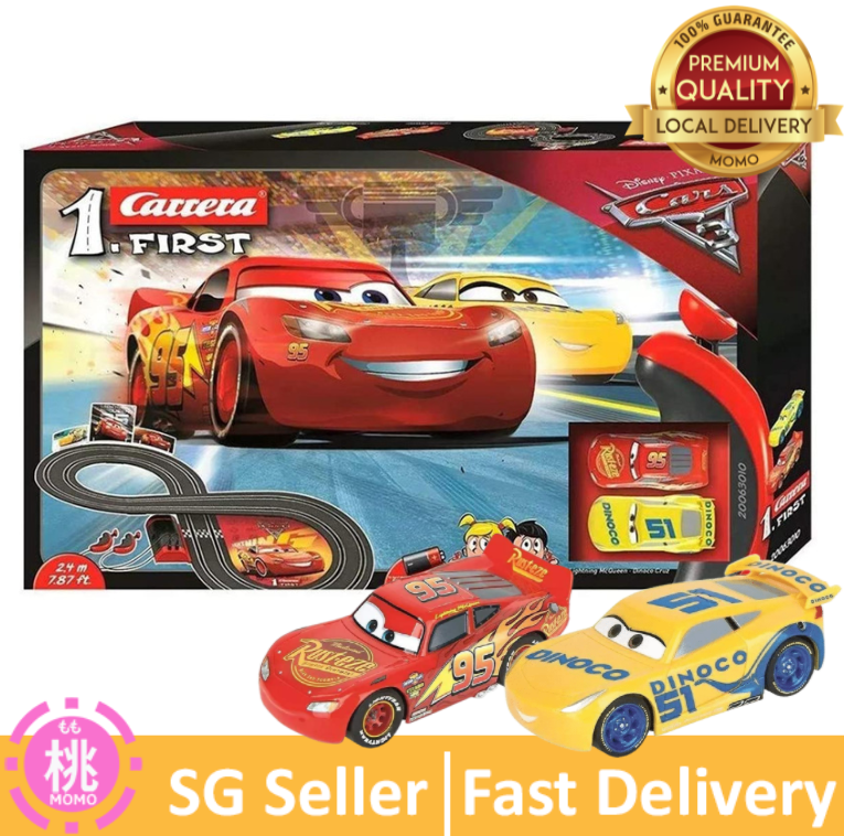 Carrera First Disney/Pixar Cars 3/Mario Slot Car Race Track Includes 2 cars Battery