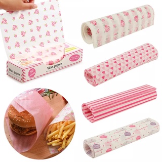 50Pcs Wax Paper Grease Paper Food Wrappers Wrapping Paper  Bread Sandwich Burger Fries Oilpaper Cake Dessert Pad #0