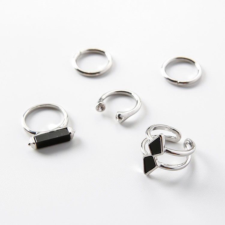 Image of XiaoboACC 2/3/4/5/7Pcs Korean Fashion Geometric Index Finger Rings Ring Set #8