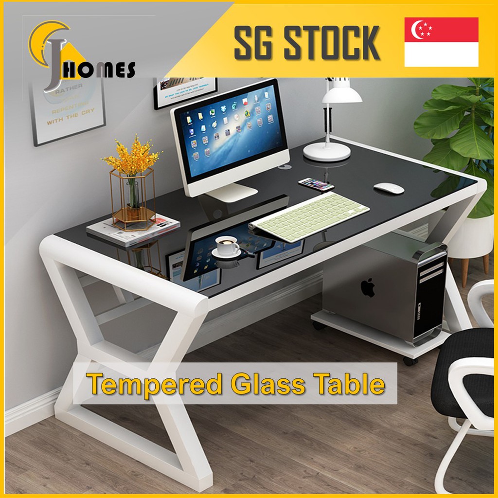 Computer Study Table Desk Tempered Glass Game Table Home Office
