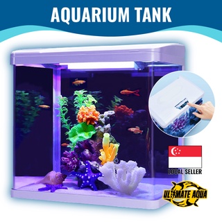 YEE Ecological Fish Tank, Glass Tank With Led Lights And Pump, Feeding Port Design | Aquarium Tank