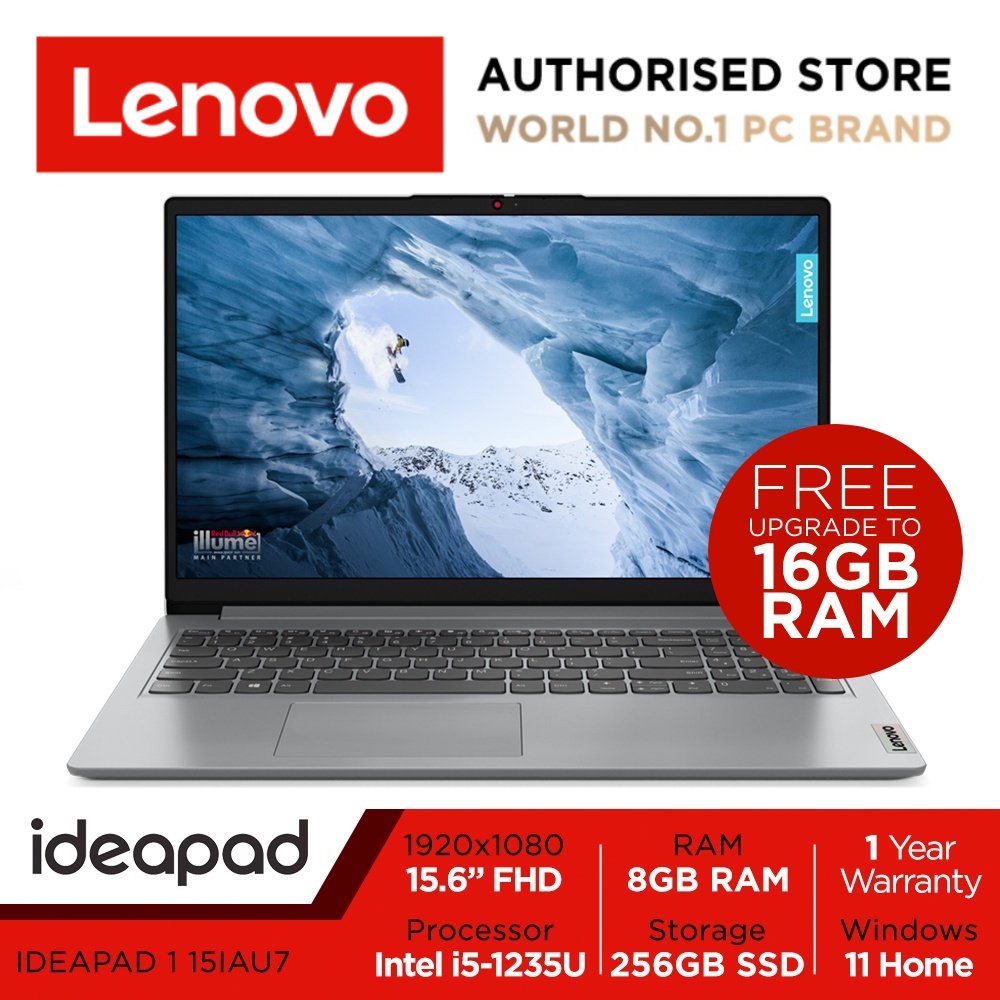 Lenovo IdeaPad 1 15IAU7 82QD0007SB 15.6" FHD Intel i51235U 8GB