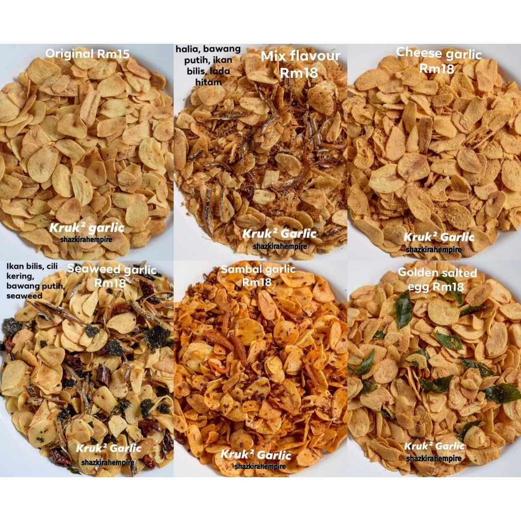 Krukkruk Garlic Crunchy Garlic Crispy Garlic Bawang Putih Goreng Rangup Healthy Snacks Shopee Singapore