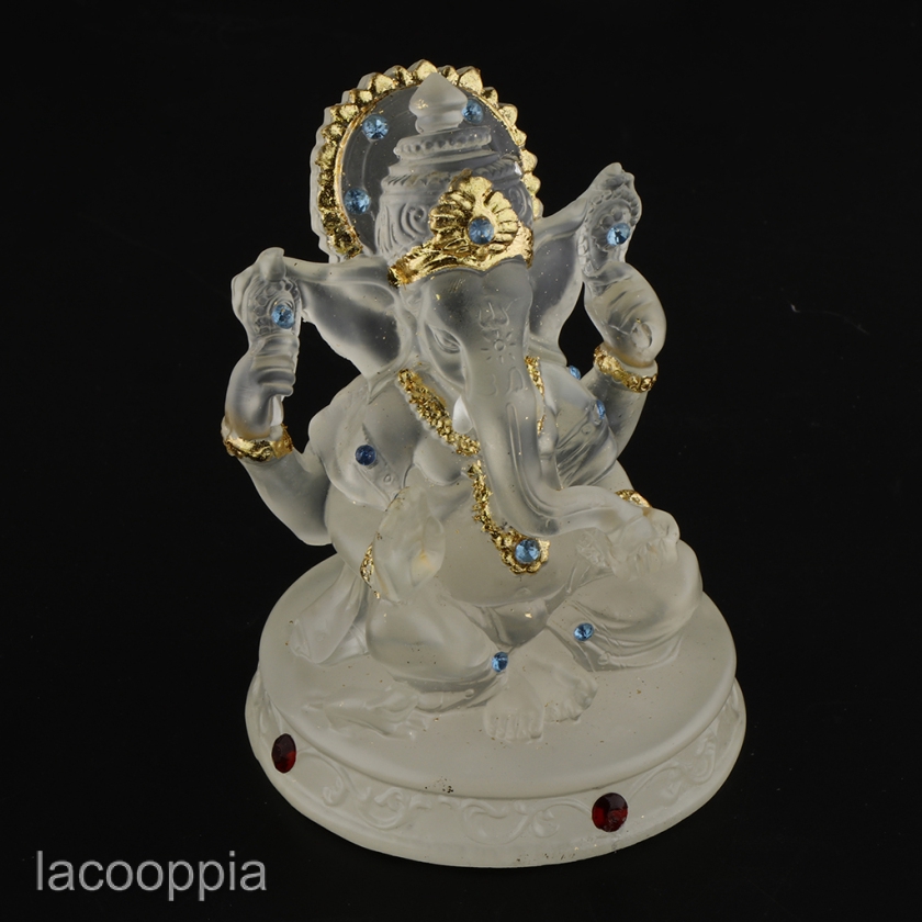 Blessing Statue Lord Ganesh Elephant God Resin Small Sculpture Ornament