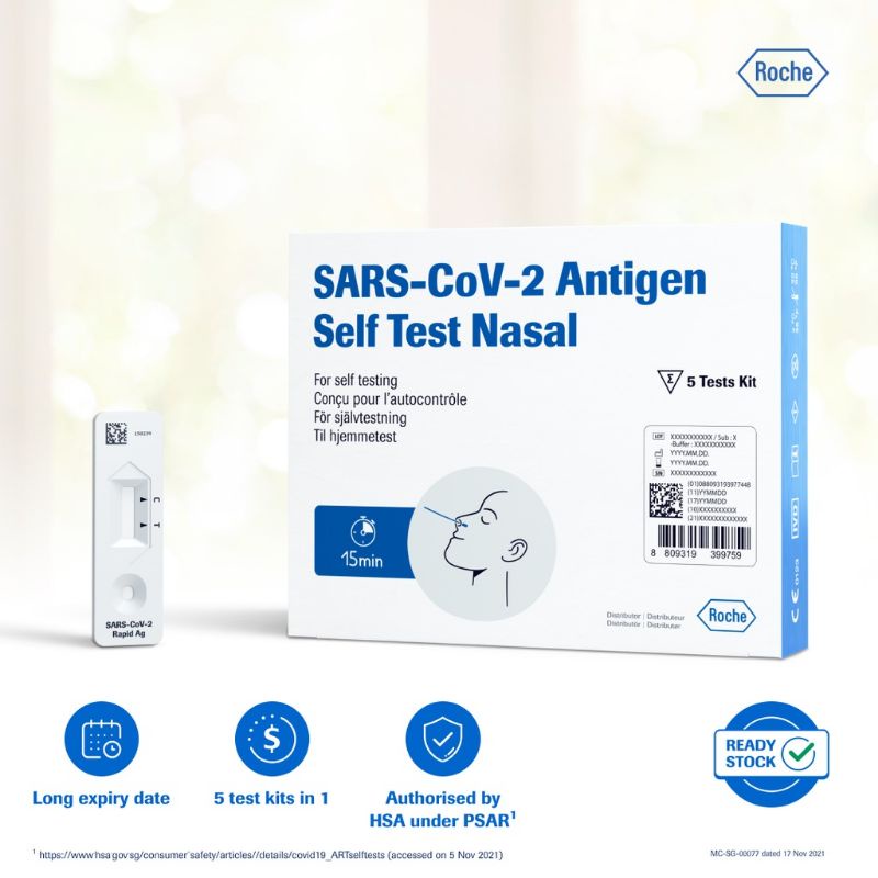 Roche SARS COV2 COVID19 Antigen Rapid Self Test (ART Test) Kit, 5s