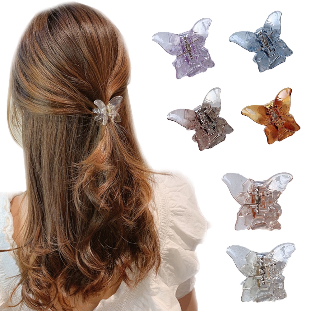 Image of DOREEN Mini Women Butterfly Transparent Hair Accessories Hair Claw #4