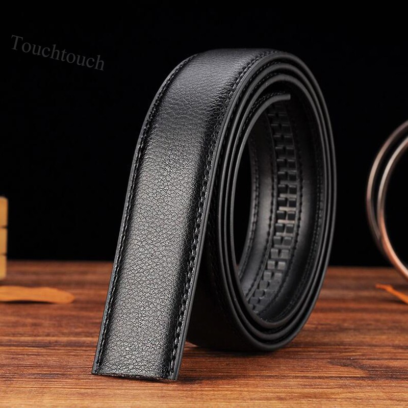 Luxury Men's Leather Automatic Waist Strap Belt Without Buckle Black