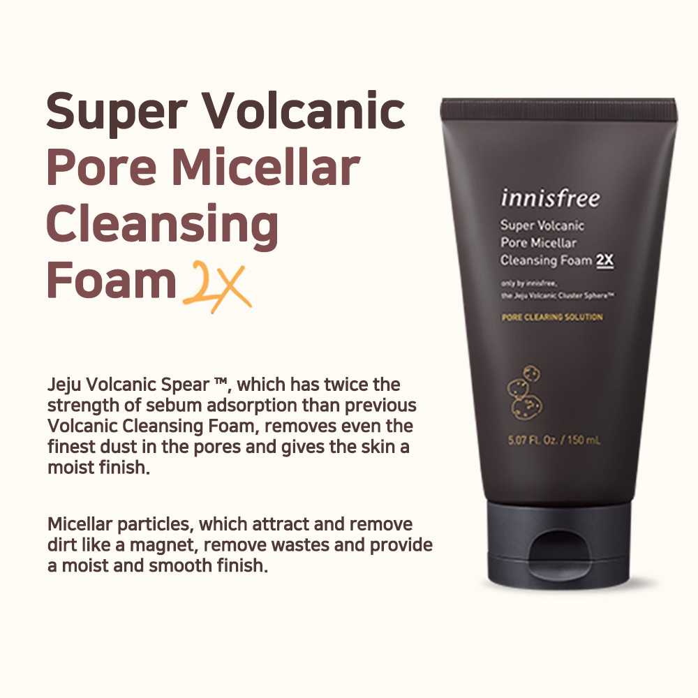 innisfree super volcanic pore micellar cleansing foam 2x review