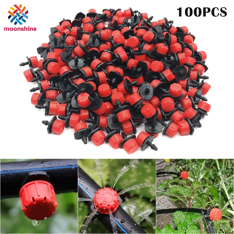 100 Pcs Adjustable Irrigation Misting Micro Flow Dripper Drip Head Garden Hose Sprinklers Watering Tool Shopee Singapore