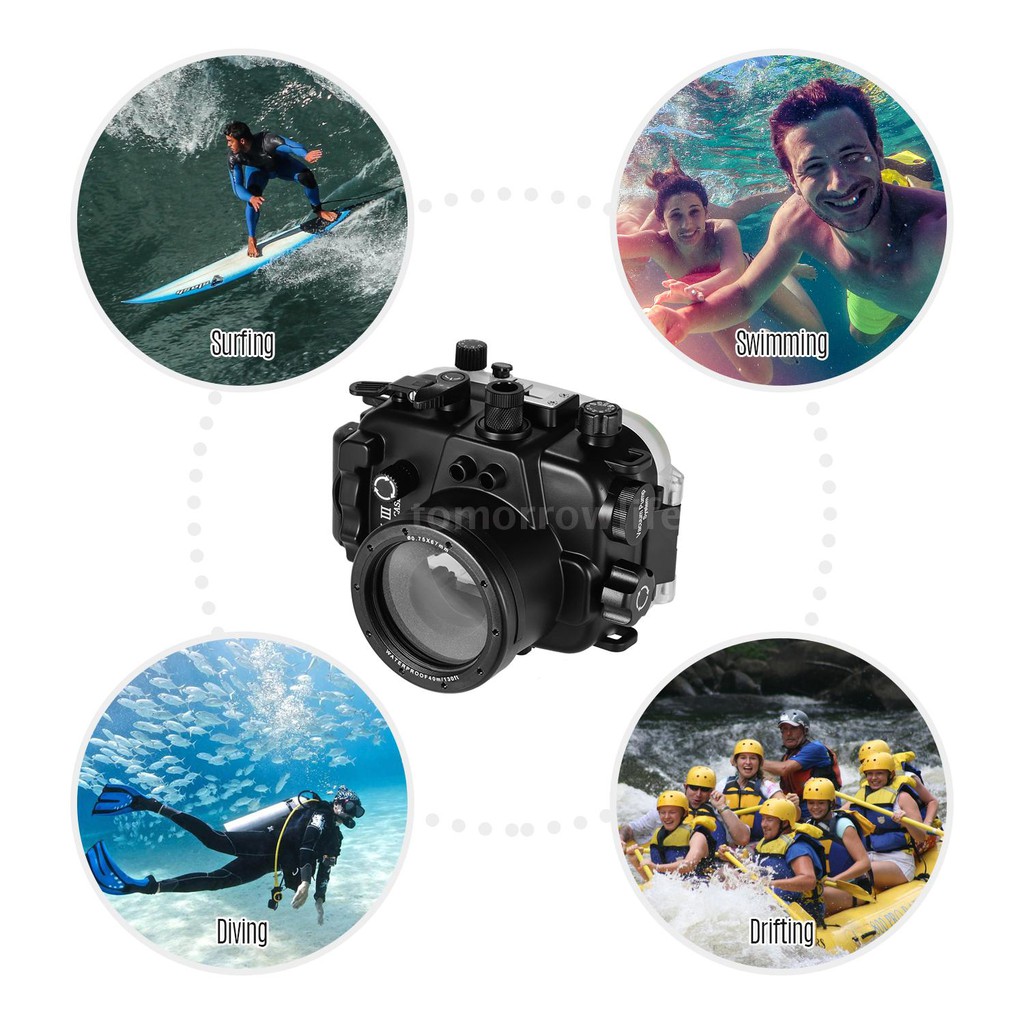 Tomorrowlife Sea Frogs Underwater Diving Housing Waterproof Camera Protective Case 40m 130ft Depth Compatible With Canon Powershot G1x Mark Iii Shopee Singapore