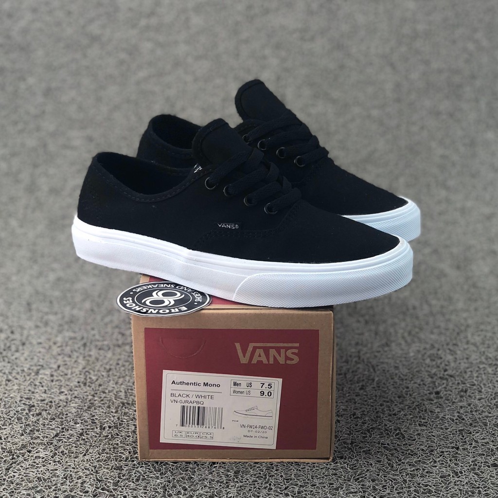 white and black authentic vans
