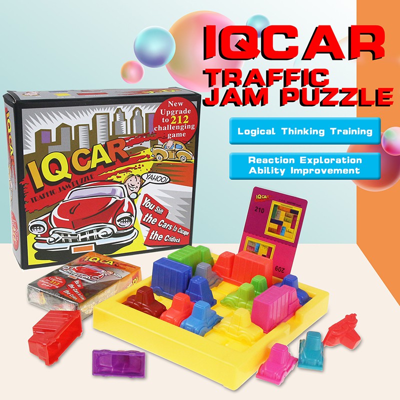 Kids Colourful Rush Hour IQ Car Traffic Jam Puzzle Game Educational Logic Toys