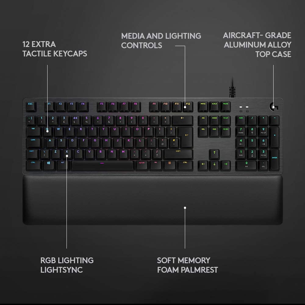 Logitech G512 RGB Mechanical Gaming Keyboard ,USB Passthrough(Choose
