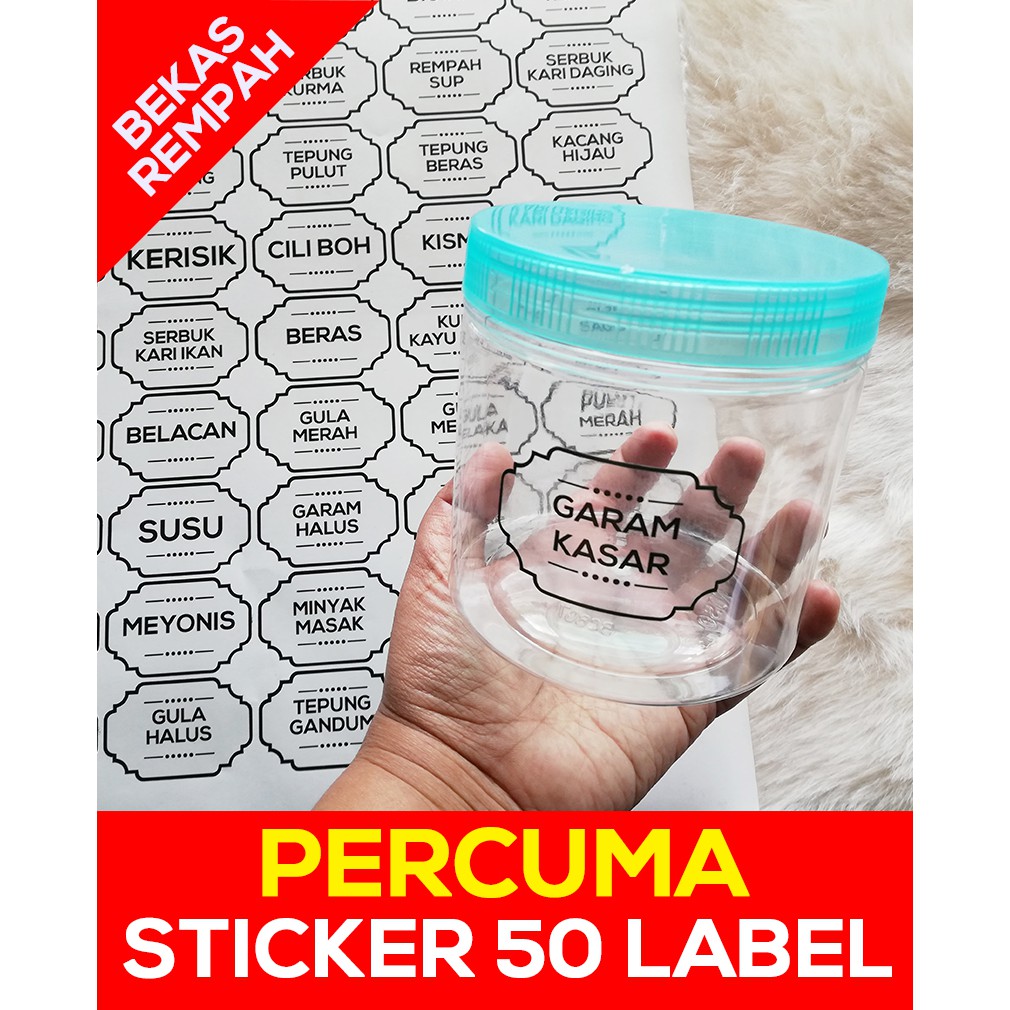 Bekas Rempah Ratus Set 8 Bottles Saiz 9 5x10cm Percuma Sticker Label 50 List Goods Shopee Singapore