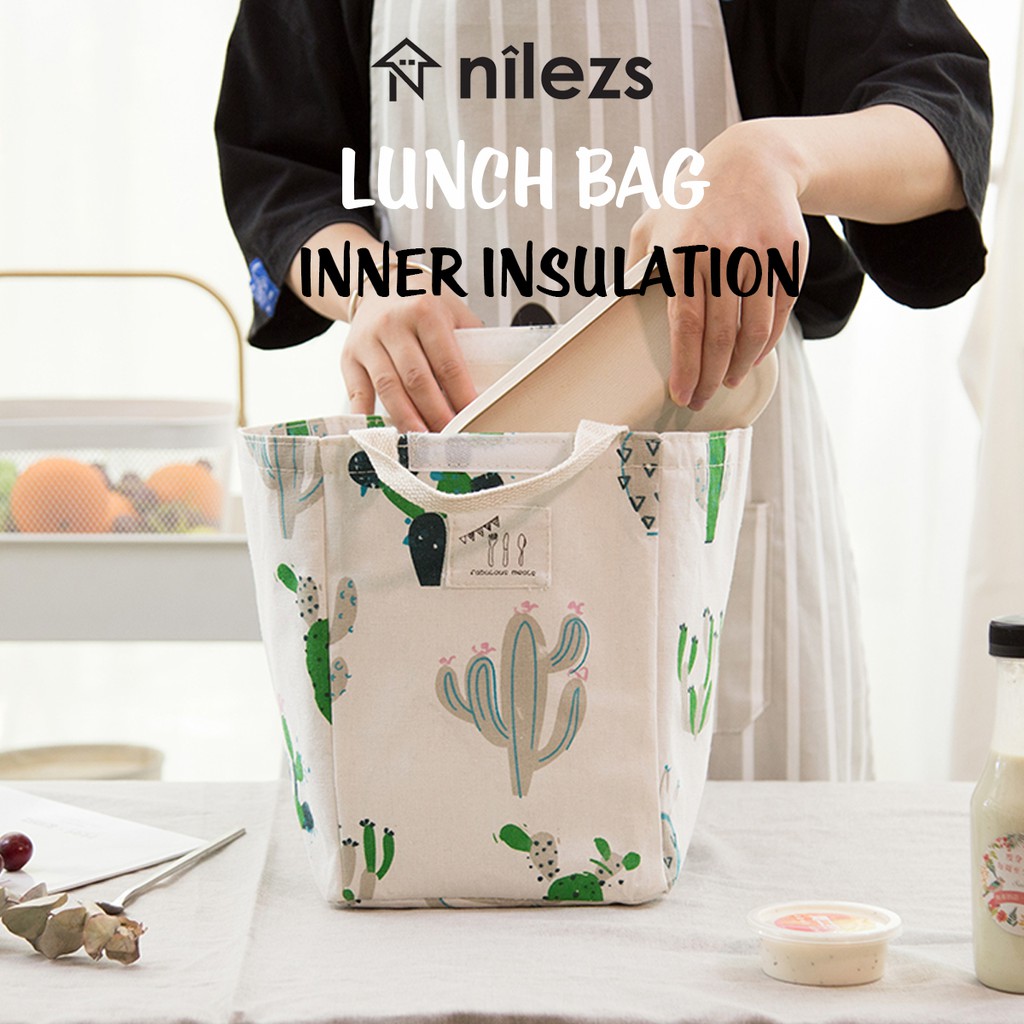 Heat Insulation Lunch Bag with Velcro, Waterproof, Food Storage