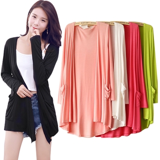 Image of Modal Sunscreen Women's Mid-Length Outer Wear Summer Thin Long-Sleeved Cardigan Jacket