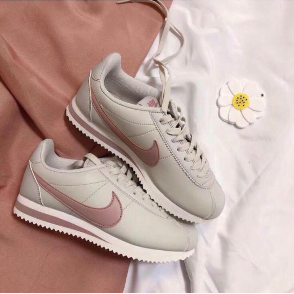 rose gold nike cortez shoes