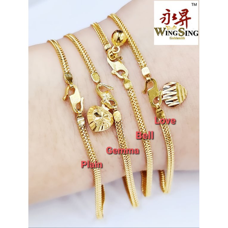 Wing Sing 916 Gold Double Machine Bracelet Rantai Tangan Double Mesin Padu Emas 916 Shopee Singapore