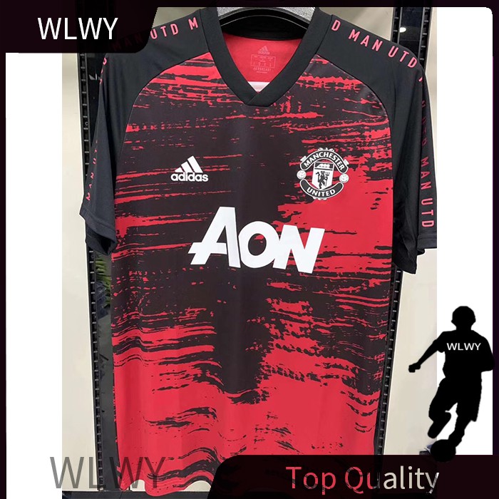 Wlwy Top Quality 2020 21 Man U Training Shirt Soccer Jersey Jersi Men Shirt Football Jersey Shopee Singapore - ua training uniform roblox