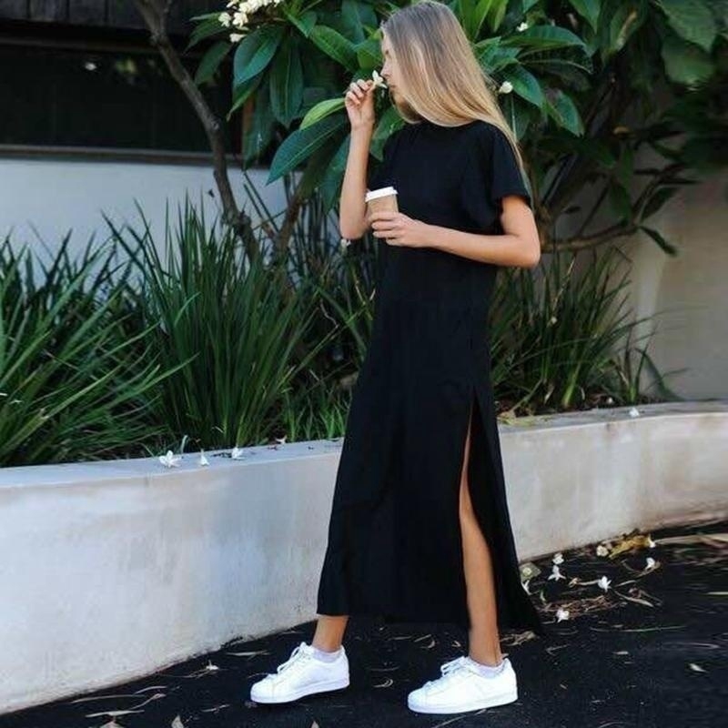 maxi t shirt dress with slits