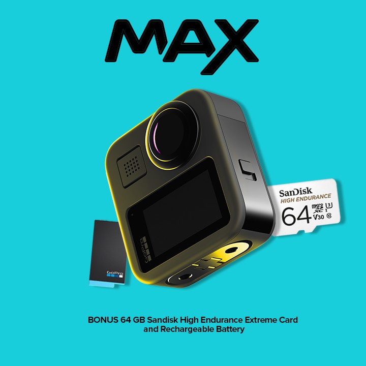 Gopro Max Bundled With Free Rechargeable Battery 64gb High Endurance Sd Card Shopee Singapore