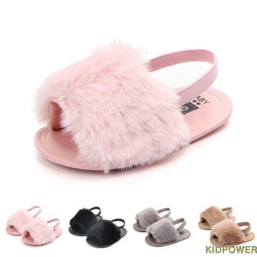 fluffy sandals for babies
