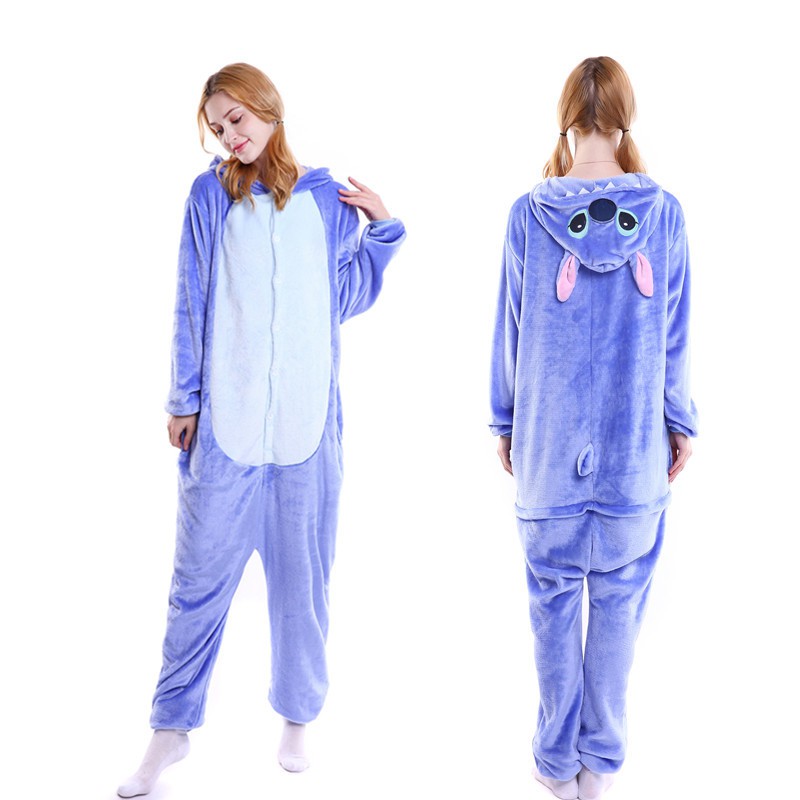 Adults Women Kigurumi Onesie Pajama Blue Stich Cosplay Sleepwear Jumpsuit Pyjama Shopee Singapore