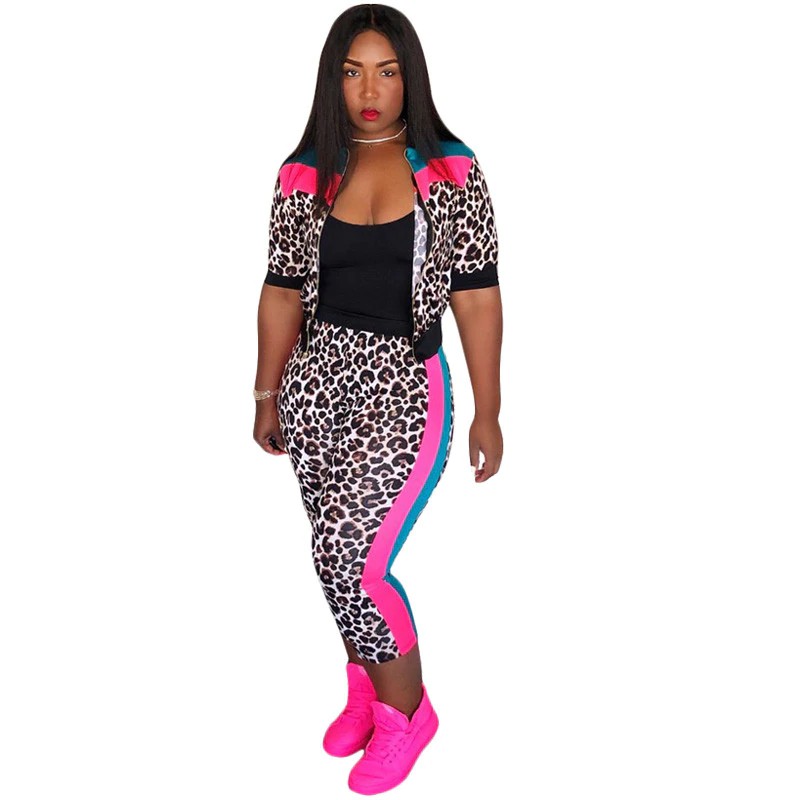 leopard sweat suit