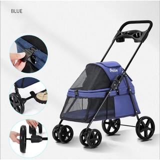 Multifunctional Collapsible Pet Stroller Small and Compact 4-Wheel Pet Sports CarSuitable for Cats and Dogs Outdoor Supp #4