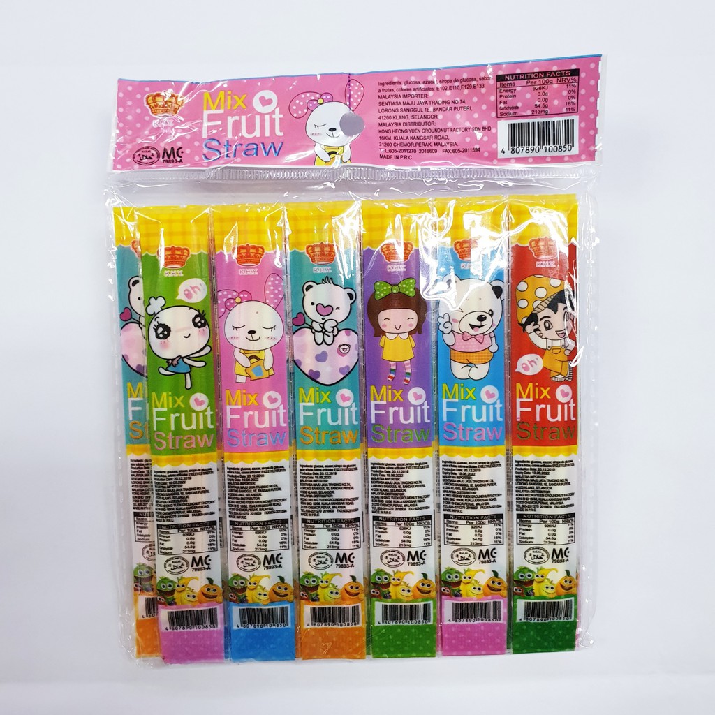 Shop Malaysia Special Mix Fruit Straw Candy Cc Stick 24 Pcs Shopee Singapore