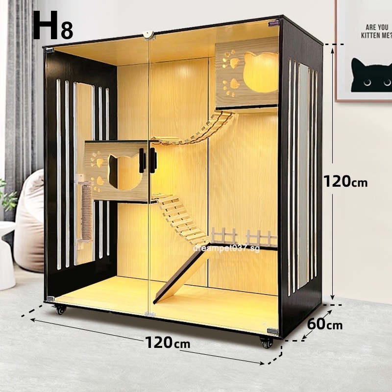 Super Large Cat Villa Cage Luxury Cat House With 3C Glass Door Shopee