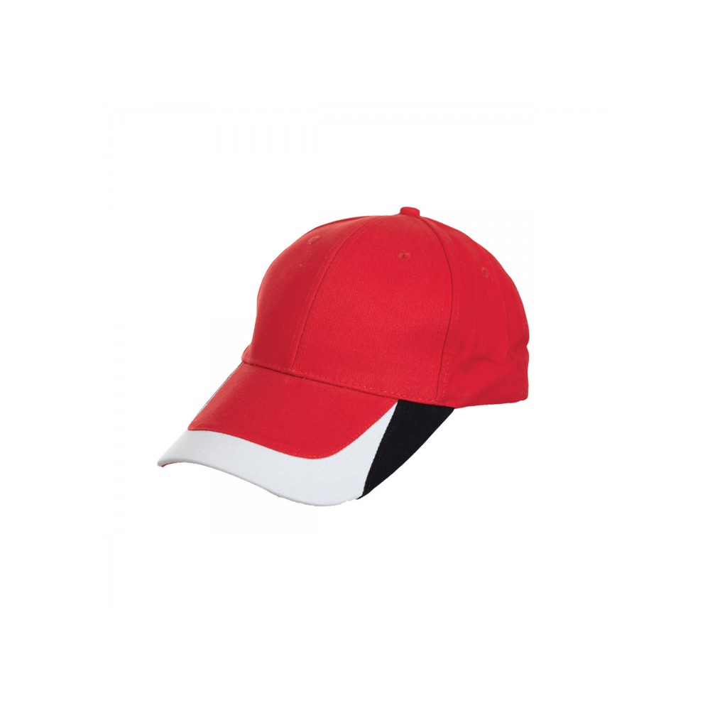red and black baseball cap