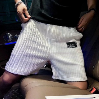 Waffle Shorts Men Summer Outer Wear Trendy Versatile Influencer Five-Point Pants Street Design Casual Sports