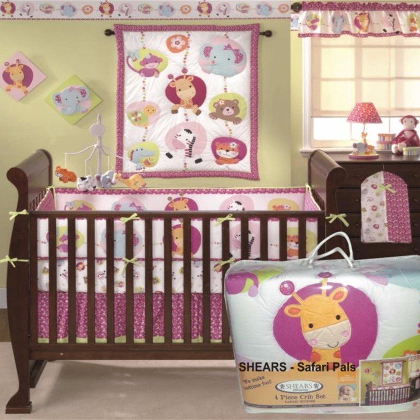 Shears 4pc Crib Set Pink Safari Shopee Singapore