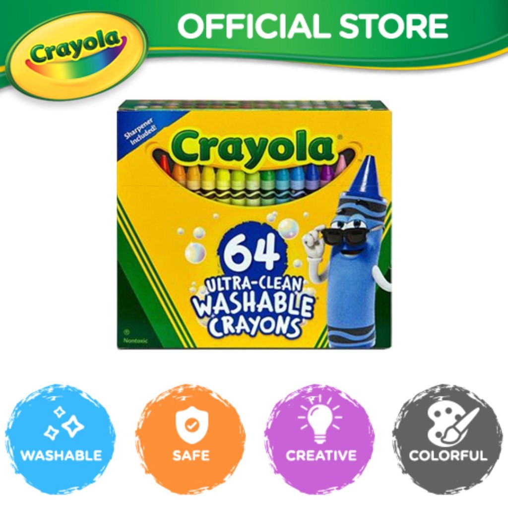 Crayola UltraClean Washable Crayons Regular Size 64 Count Creative
