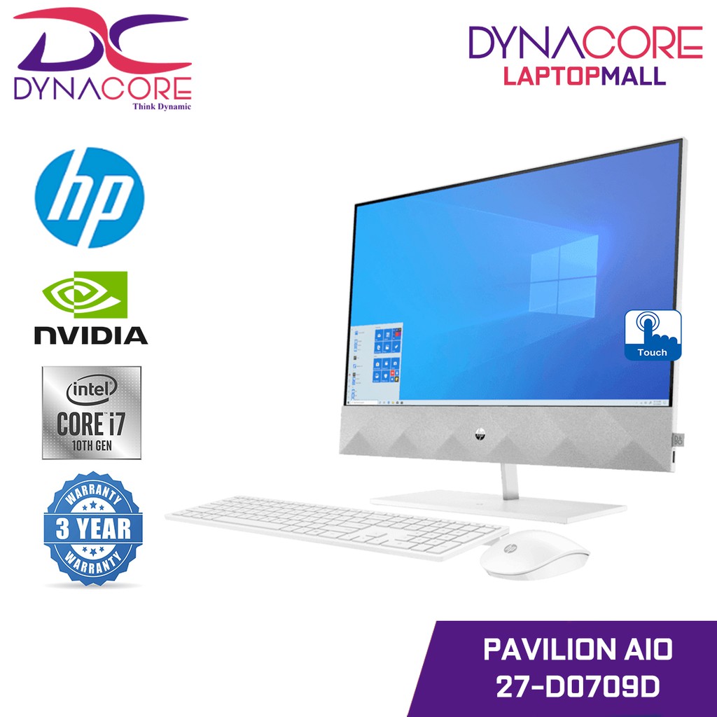 Hp Pavilion Aio 27 D0709d 27 Touch Screen I7 t 16gb 1tb Ssd Gtx1650 4gb Win 10 Home 3yrs Warranty Shopee Singapore