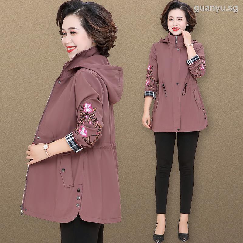 Mother Autumn Windbreaker Jacket Western Style 50 Year Old 60 Middle Aged And Elderly Women S Plus Size Spring Age Reducing Top Shopee Singapore