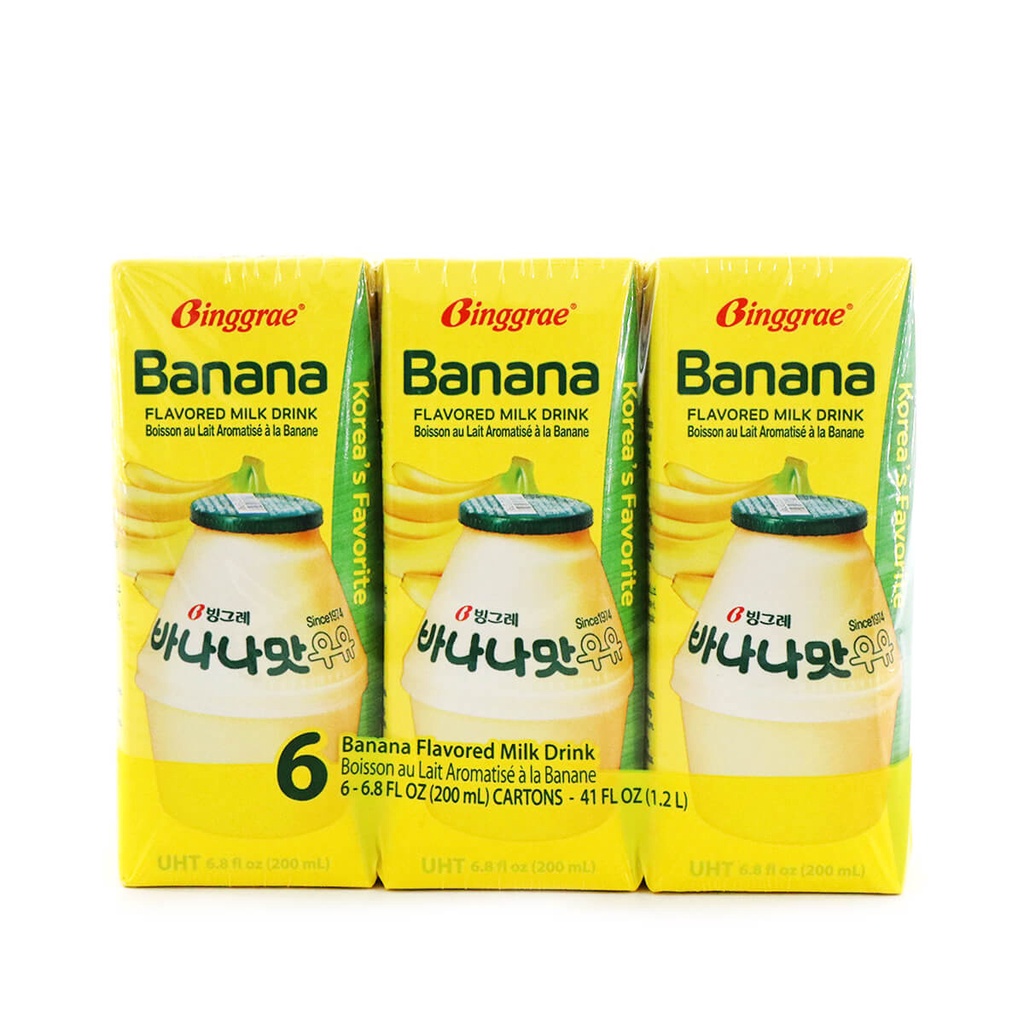 Binggrae Flavoured Packet Milk - Banana 6x200ml | Shopee Singapore