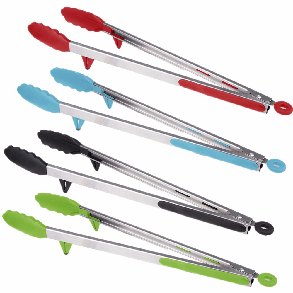 12 Inch Extra Long Tong Kitchen Tongs Heat Resistant Cooking Tongs