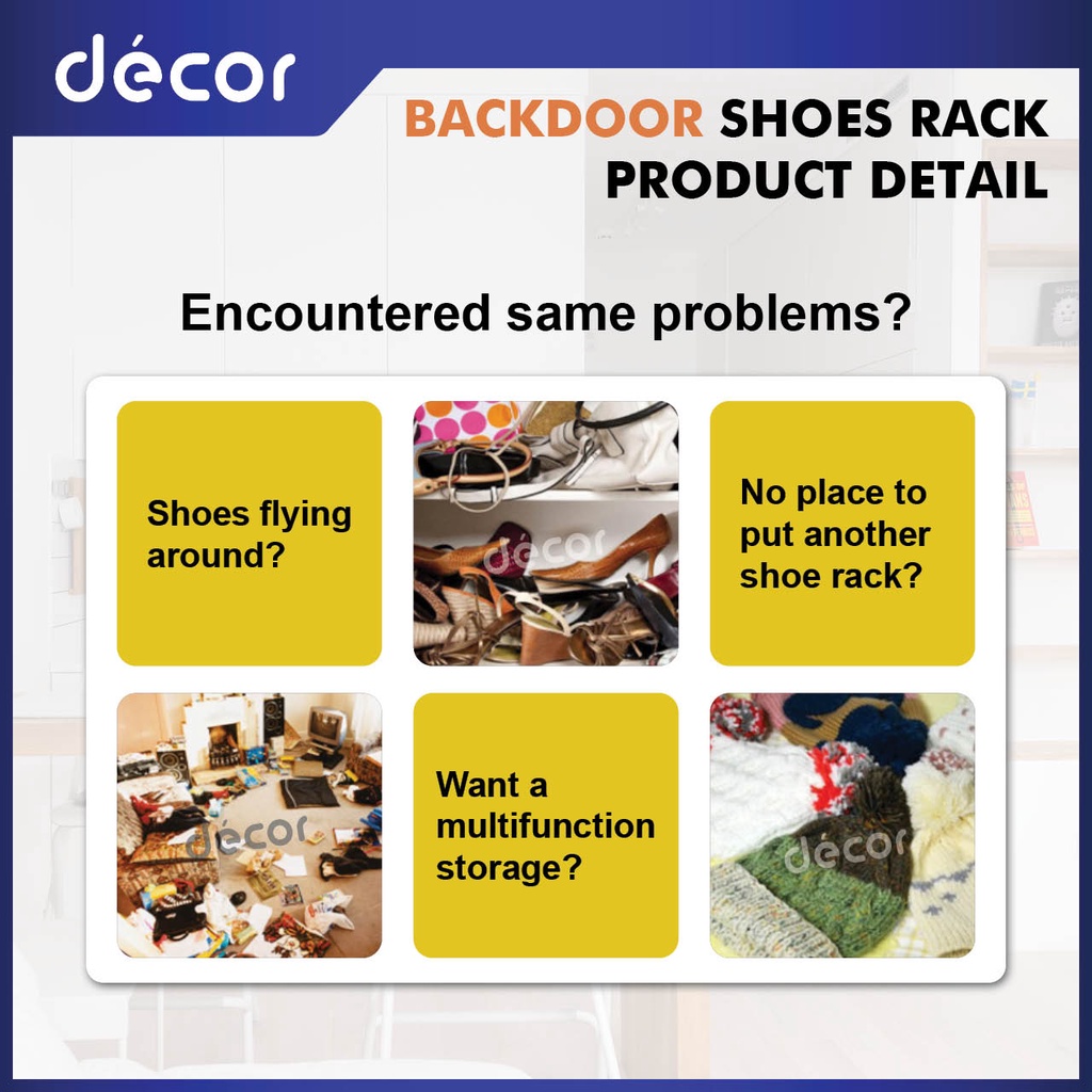 Backdoor Shoes Rack Wall Mounted Racking Storage Shoe Wall