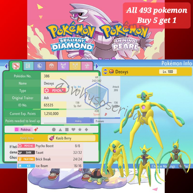 Pokemon Brilliant Diamond and Shining Pearl Shiny Event Deoxys Battle