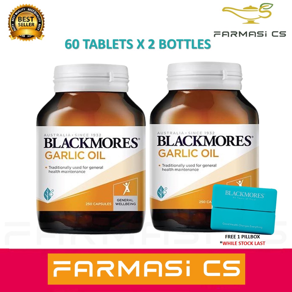 Blackmores Garlic Oil 250s x 2 (TWIN) EXP07/2023 + Free Blackmores