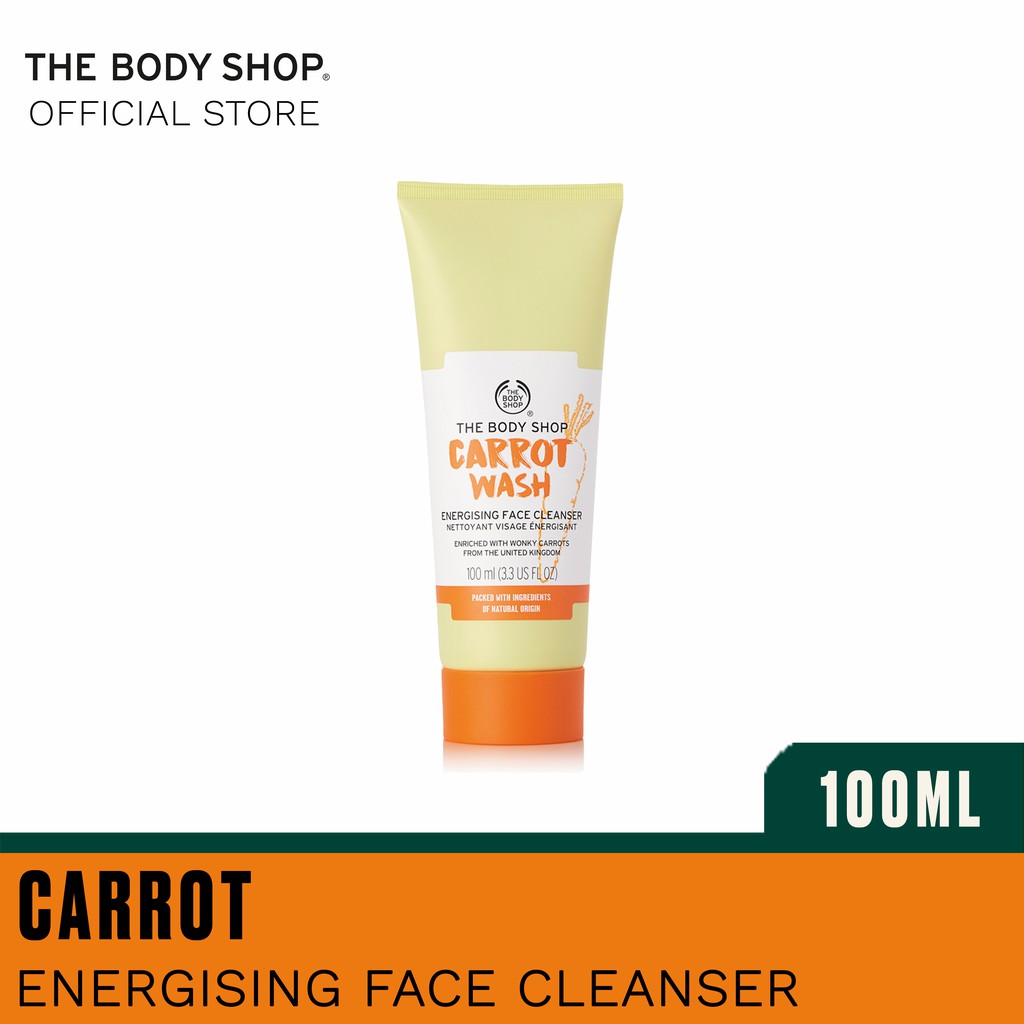 The Body Shop Carrot Wash Energizing Face Cleanser (100ML) Shopee
