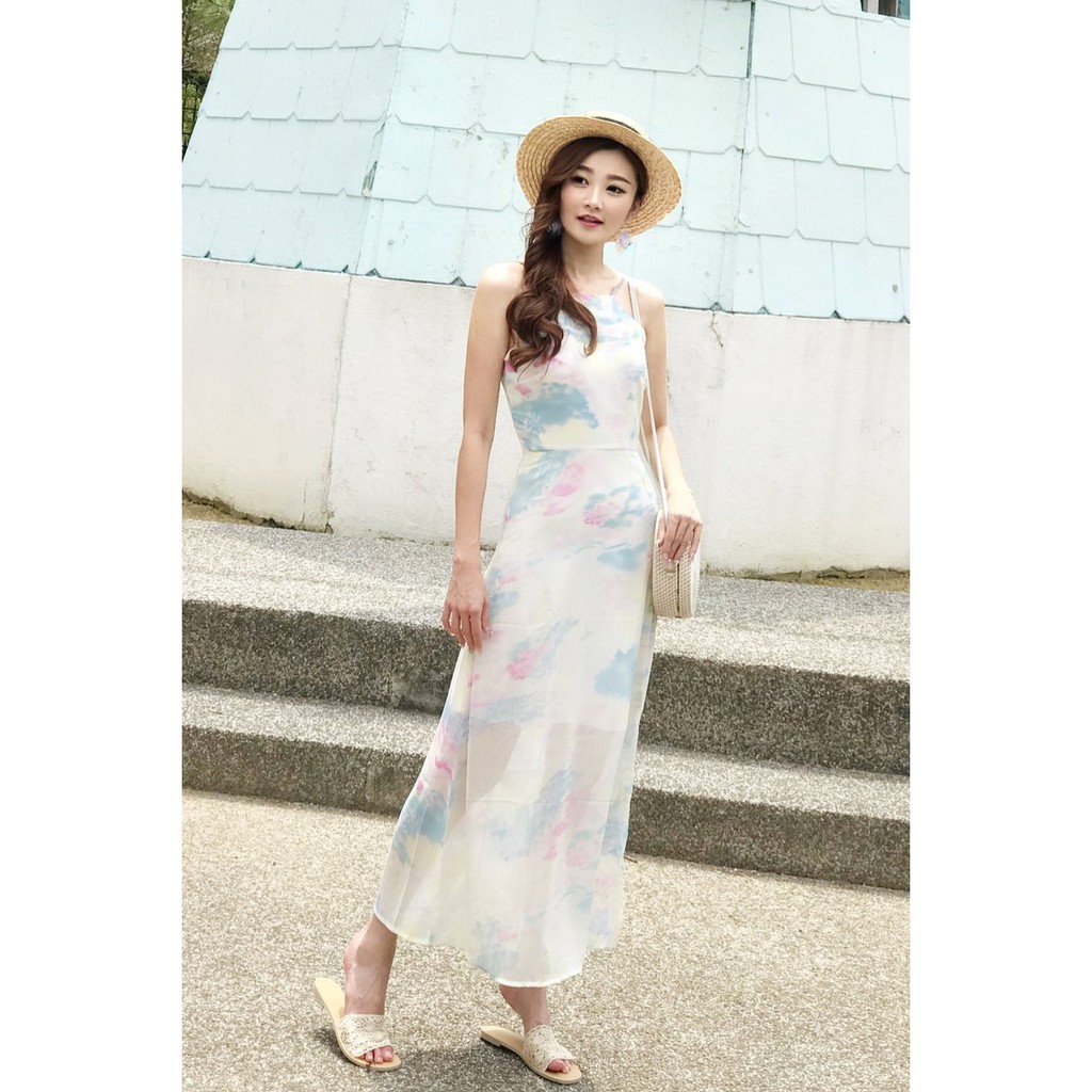 pastel blue maxi dress