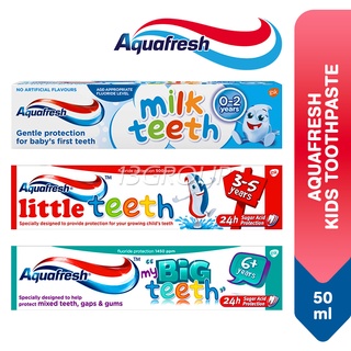 Aquafresh Kids Toothpaste Toothbrush Milk Teeth / Little Teeth / Big Teeth, 50ml