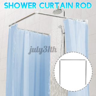 Free Hooks Adjustable L Shape Shower, Folding Shower Curtain Rod